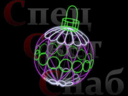 Светодиодная фигура "Елочный шар". Зелено-фиолетовый