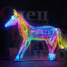 Уличная световая фигура 3D "Радужный Конь" 2х2.6м