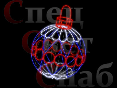 Светодиодная фигура "Елочный шар". Красно-синий
