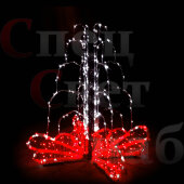 Уличный световой фонтан "Зимний малый" Бело-красный 1,6 м